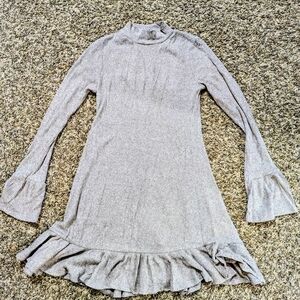 Express Gray Long Sleeve Dress